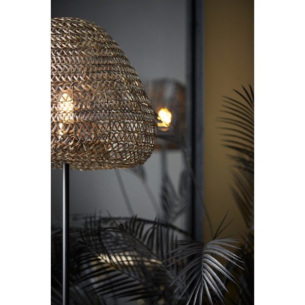 Matt fekete-bronzszínű állólámpa fém búrával (magasság 162 cm) Finou – Light & Living-image-2