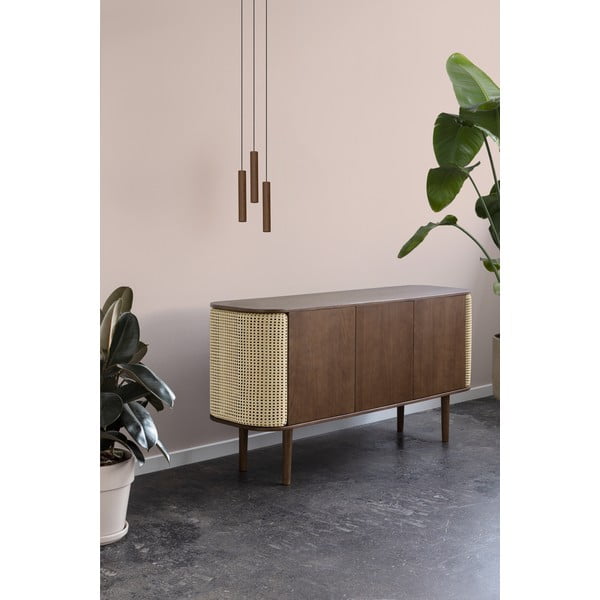 Bézs-natúr színű alacsony komód tölgyfa dekorral 150x75 cm Treasures – UMAGE-image-1