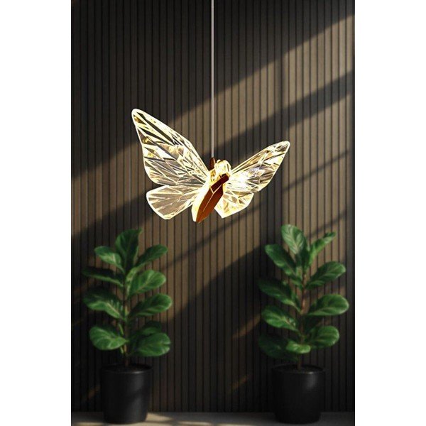 Aranyszínű fém LED függőlámpa akrilüveg búrával ø 20 cm Myrna – Opviq lights-image-2