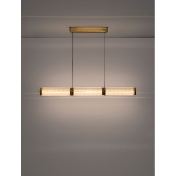 Sárgaréz színű acél LED dimmelhető függőlámpa üveg búrával Essenzo – Nova Luce-image-3