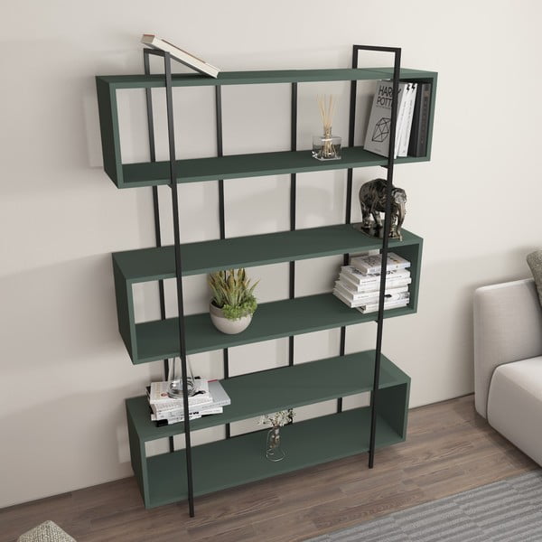 Zöld könyvespolc 120x180 cm Bruti – Kalune Design-image-1