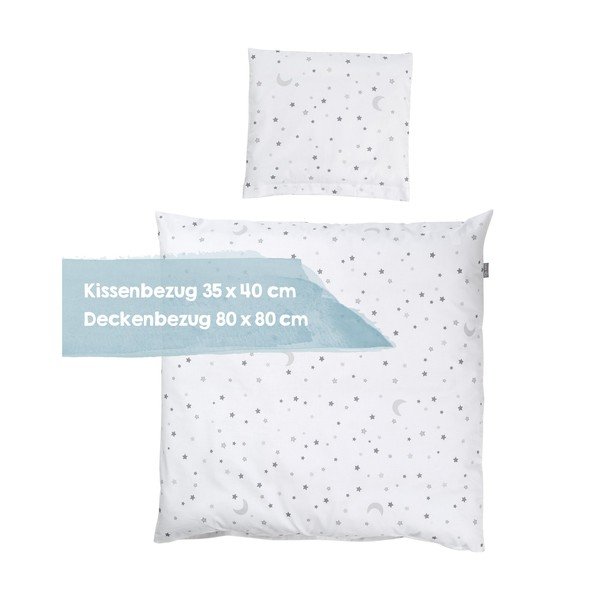 Fehér pamut gyerek ágyneműhuzat babaágyhoz 80x80 cm Sternenzauber – Roba-image-3