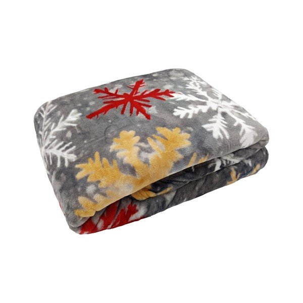 Szürke mikroplüss takaró karácsonyi mintával 150x200 cm Polar Flakes – My House