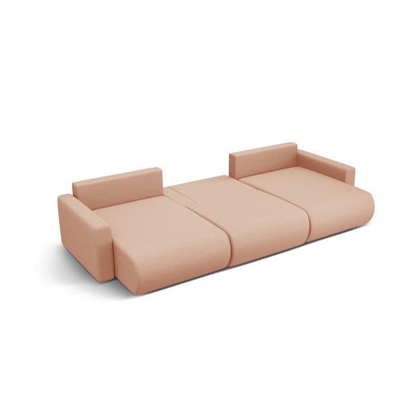 Rózsaszín kinyitható tárolóhelyes sarokkanapé (U alakú) Belfast – Cosmopolitan Design-image-2