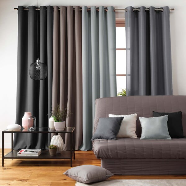 Fekete háromszemélyes gumis kanapé huzat Essentiel – douceur d'intérieur-image-1