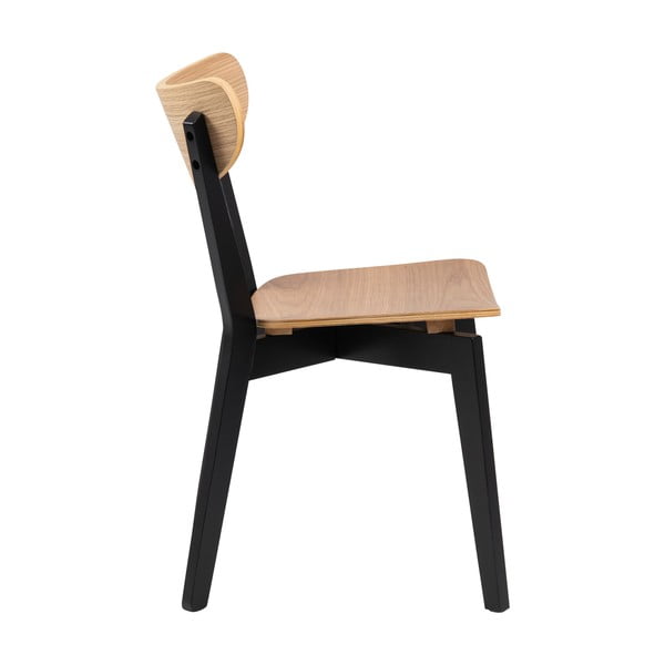 Fekete-natúr színű étkezőszék tölgyfa dekorral Roxby – Actona-image-3