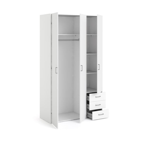 Fehér ruhásszekrény 116x200 cm Space – Tvilum-image-4