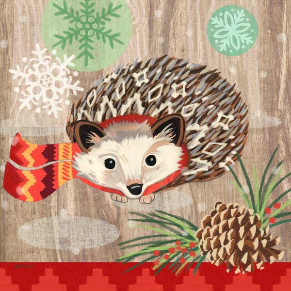 Hedgehog With Scarf 10 db-os papírszalvéta szett karácsonyi motívummal - PPD