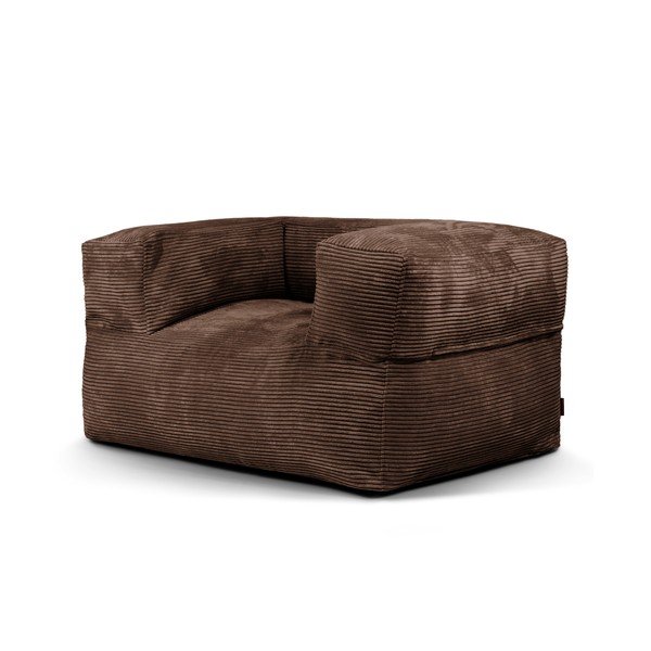 Sötétbarna kordbársony babzsákfotel MooG – SLOWDOWN