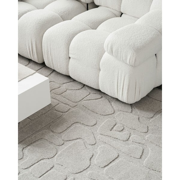 Világosszürke gyapjú szőnyeg 200x300 cm Morphic Dunes – Agnella-image-4