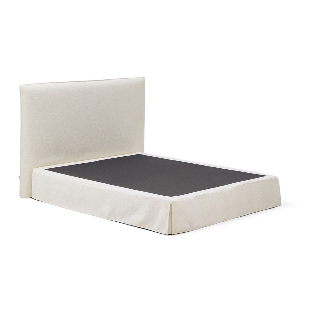 Fehér kárpitozott franciaágy 160x200 cm Jaira  Kave Home