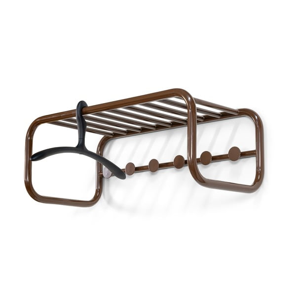 Sötétbarna fém fali fogas polccal 72 cm Retro – Spinder Design-image-3