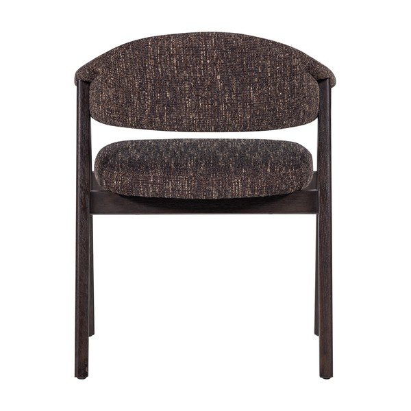 Sötétbarna kárpitozott karfás étkezőszék Tunar – WOOOD-image-4