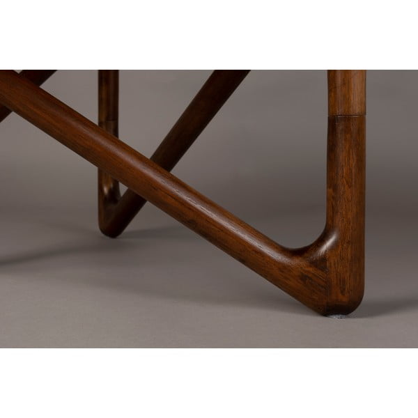 Barna kerek dohányzóasztal üveg asztallappal ø 80 cm Naia – Dutchbone-image-1