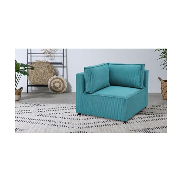 Kék kordbársony kanapé modul (variálható) Nihad modular – Bobochic Paris-image-1