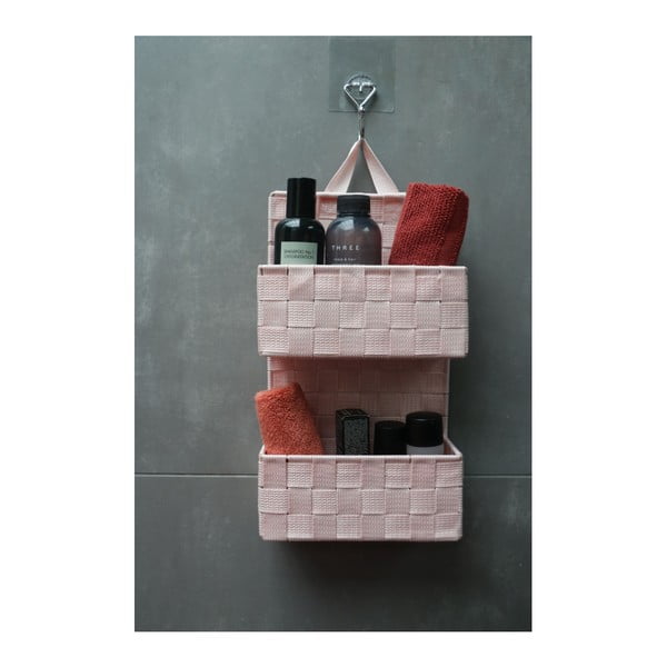 Bristol világos rózsaszín kétszintes fali tároló - Compactor-image-1