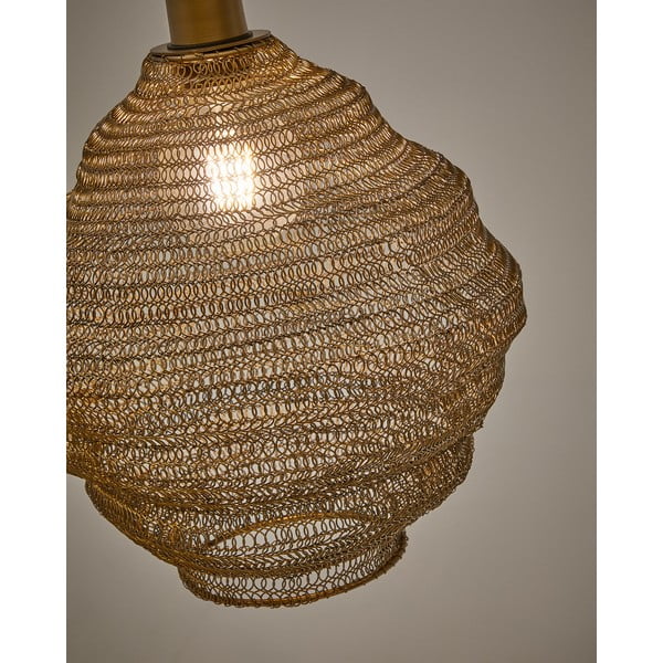 Aranyszínű függőlámpa fém búrával ø 30 cm Sarraco – Kave Home-image-3