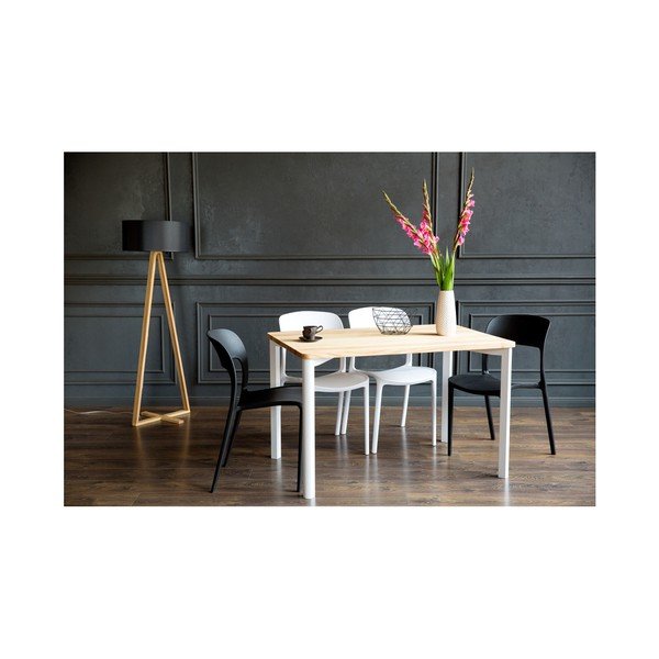 TRIVENTI fehér étkezőasztal lekerekített lábakkal, 120 x 80 cm - Ragaba-image-1