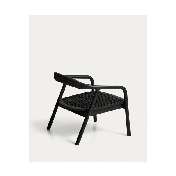 Fekete fa-kárpitozás nélküli fotel Derile – Kave Home-image-3