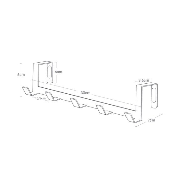Fehér fém ajtófogas 30 cm Tower – YAMAZAKI-image-4