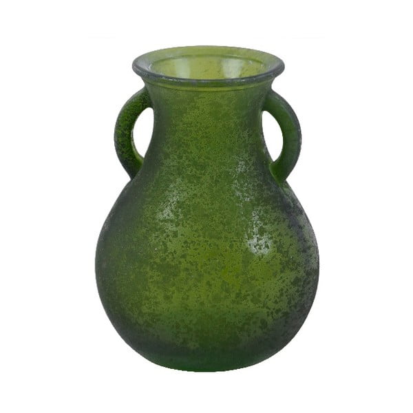 Cantaro zöld újrahasznosított üveg váza, magasság 16 cm - Ego Dekor