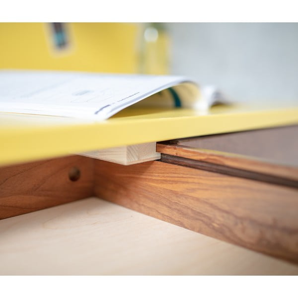 Luka Oak szürke íróasztal kőrisfa lábakkal, hossz 85 cm - Ragaba-image-3