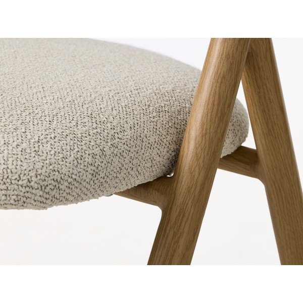Krémszínű-natúr színű kárpitozott karfás étkezőfotel Frances – Unique Furniture-image-4