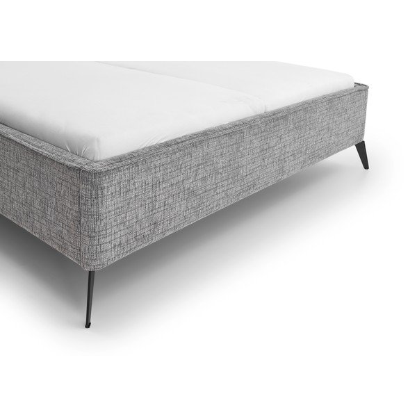 Szürke kárpitozott franciaágy ágyrács nélkül 180x200 cm Alicante – Meise Möbel-image-4