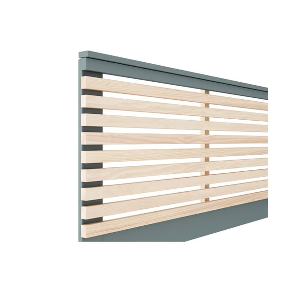 Natúr színű-szürkészöld ágytámla borovi fenyő dekorral 163x100 cm Estefania – Marckeric-image-3