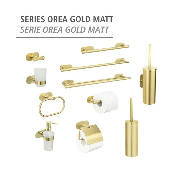 Aranyszínű öntapadós rozsdamentes acél WC-kefe Orea Gold – Wenko-image-4