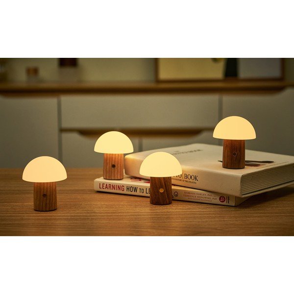 Natúr színű kőrisfa LED dimmelhető asztali lámpa (magasság 7 cm) Alice – Gingko-image-1