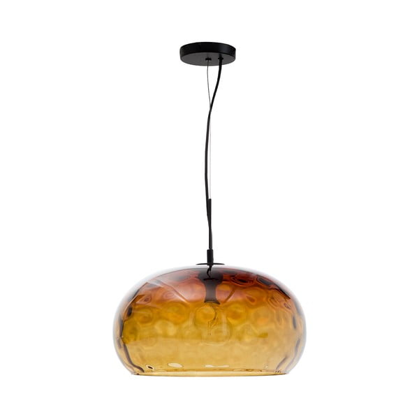 Borostyán színű üveg függőlámpa üveg búrával ø 40 cm Balma – Kave Home