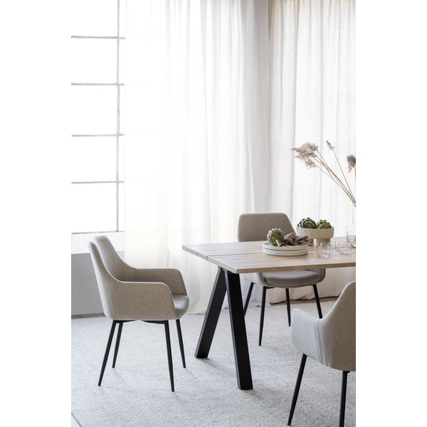 Bővíthető étkezőasztal tölgyfa asztallappal 220x100 cm Carradale - Rowico-image-2