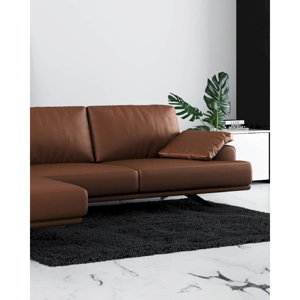 Konyakbarna bőr sarokkanapé (bal oldali) Prado – MESONICA-image-4