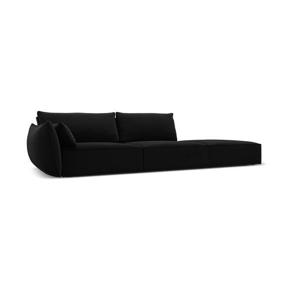 Fekete bársony kanapé, bal oldali 264 cm Vanda – Mazzini Sofas-image-2