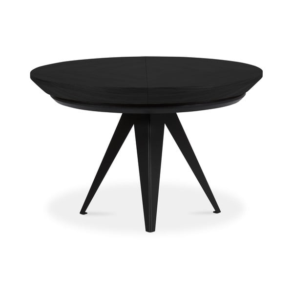 Kerek bővíthető étkezőasztal fekete asztallappal hosszabbító asztallappal ø 120 cm Magnus – Windsor & Co Sofas-image-2
