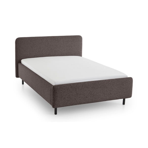 Antracitszürke kárpitozott ágyneműtartós franciaágy ágyráccsal 140x200 cm Primo – Meise Möbel-image-2