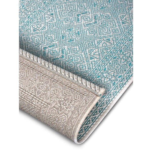 Cuadrado türkiz-bézs kültéri futószőnyeg, 70 x 300 cm - NORTHRUGS-image-4