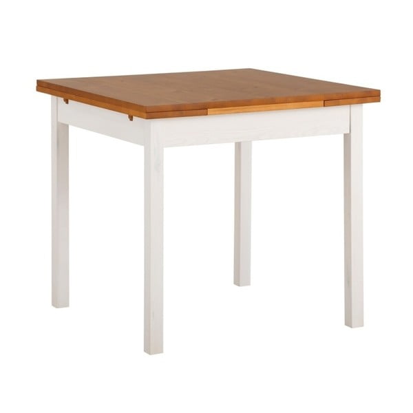 Marlon fehér széthúzható étkezőasztal fenyőfából, 80 x 80 cm - Støraa