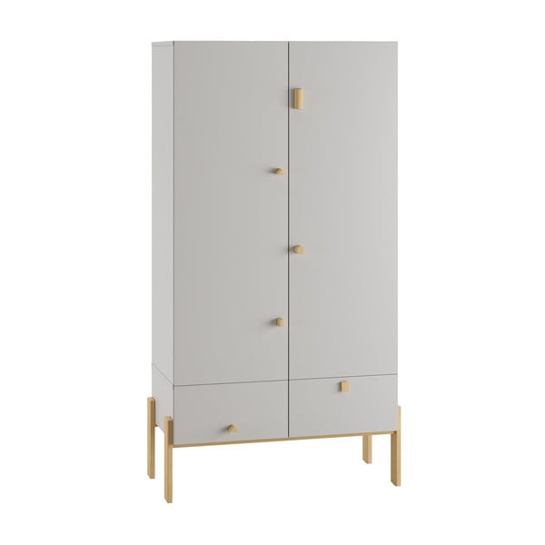 Világosszürke alacsony gyerek komód 100x25 cm Cube - Pinio-image-4