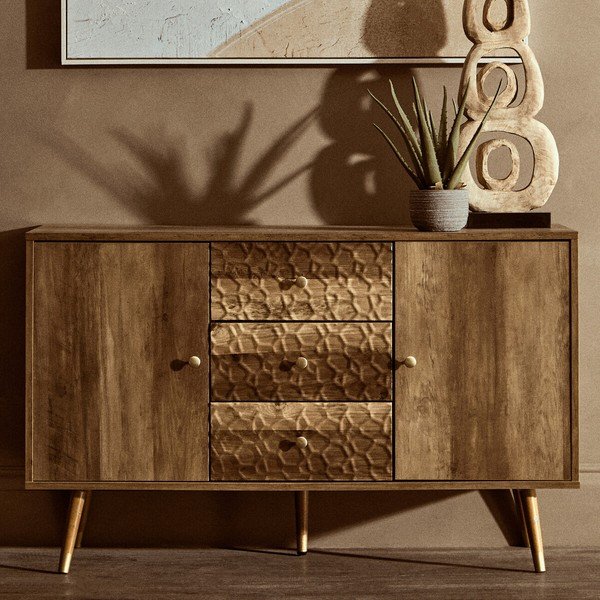Sötét natúr színű komód 114x70x39 cm Frida – Premier Housewares-image-1