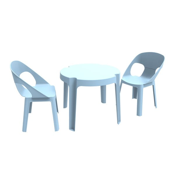 Julieta kék gyerek kerti garnitúra, 1 asztal és 2 szék - Resol