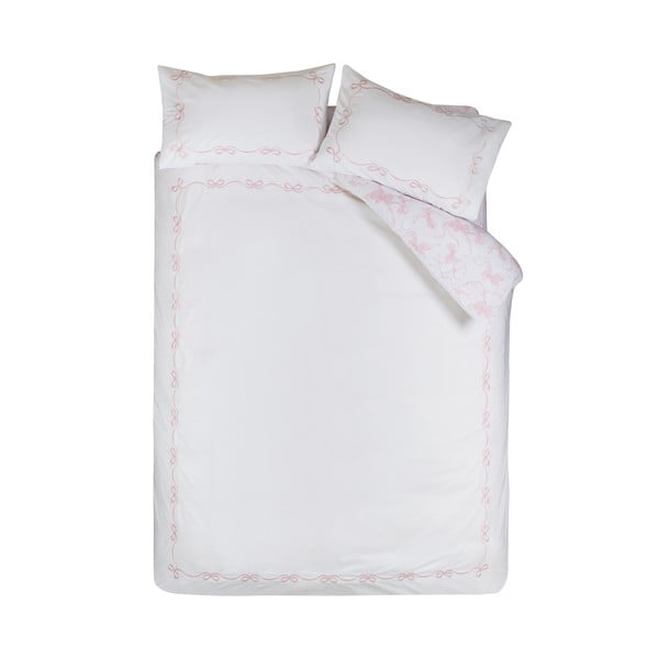 Fehér kétszemélyes ágyneműhuzat 200x200 cm Bow Embroidery – Catherine Lansfield