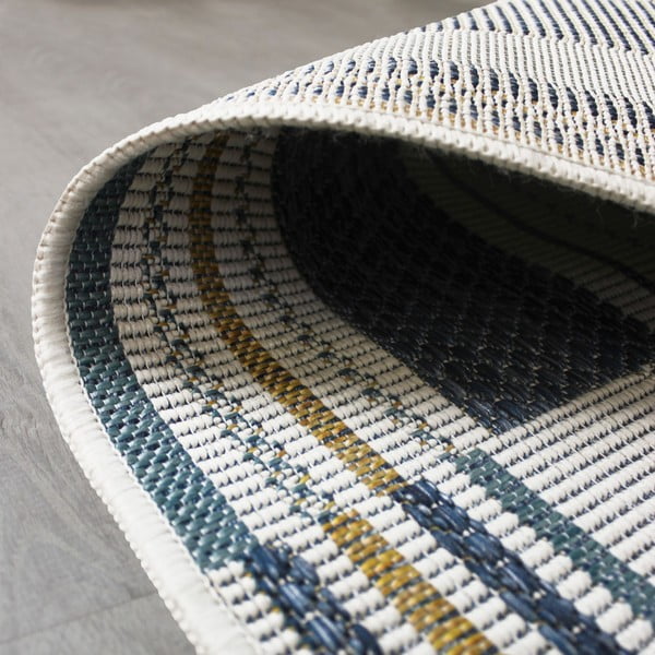 Sárga-kék kültéri-beltéri szőnyeg 80x230 cm Rosco Geo – Flair Rugs-image-2