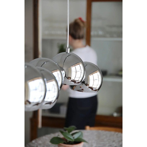 Ezüstszínű fém függőlámpa fém búrával Cupolo – Markslöjd-image-2