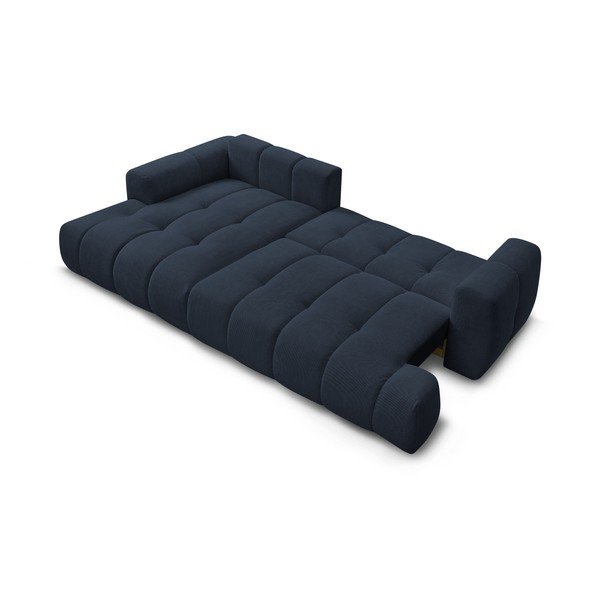 Sötétkék kinyitható-tárolóhelyes sarokkanapé (bal oldali-heverő résszel) Fuji – Bobochic Paris-image-4