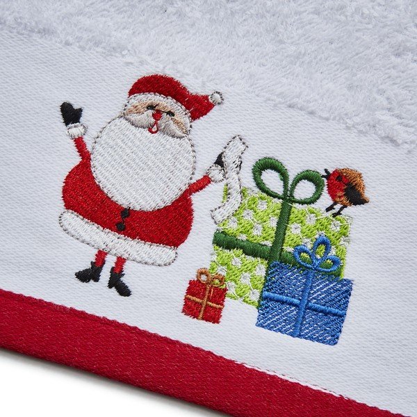 Piros-fehér pamut törölköző szett 2 db-os 40x60 cm Santa's Reindeers – Catherine Lansfield-image-3