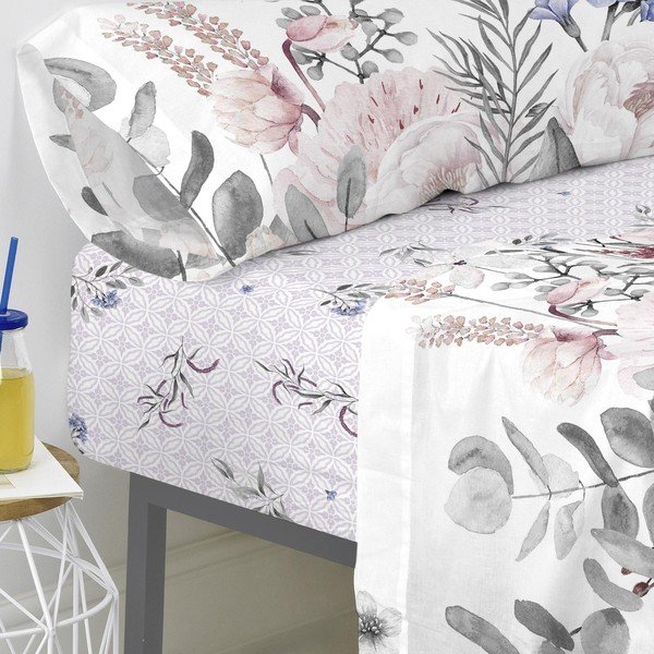 Basic Delicate Bouquet pamut lepedő, 105 x 200 cm - Happy Friday-image-4