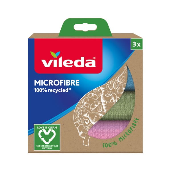 Törlőkendő szett újrahasznosított mikroszálból 3 db-os 30x30 cm - Vileda