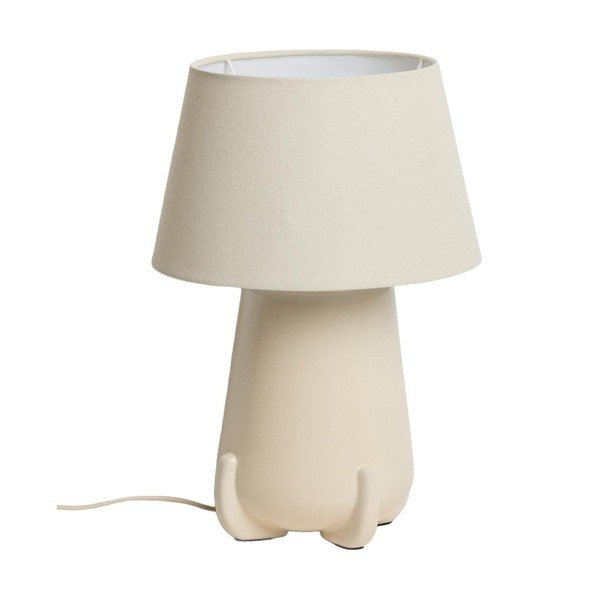 Bézs-elefántcsont színű kerámia asztali lámpa (magasság 45,5 cm) Odra – Kave Home